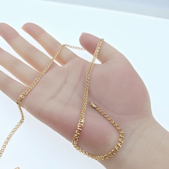 "Elegant Rose Gold Round Link Chain Necklace, 17.3 Inch Lightweight, XPNL0086 - Picture 12 of 12